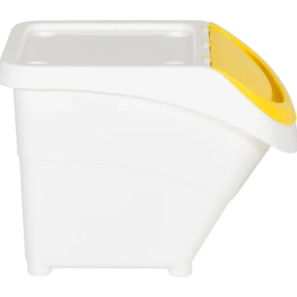 vidaXL Cubos de basura apilables con tapa 3 uds PP 78 L Blanco New