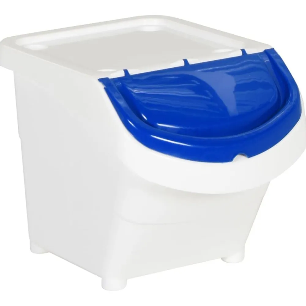vidaXL Cubos de basura apilables con tapa 3 uds PP 78 L Blanco New