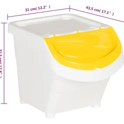 vidaXL Cubos de basura apilables con tapa 3 uds PP 78 L Blanco New
