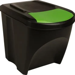 vidaXL Productos Del Hogar-Cubos de basura apilables 3 piezas gris 75 L