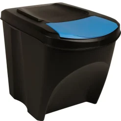 vidaXL Productos Del Hogar-Cubos de basura apilables 3 piezas gris 75 L