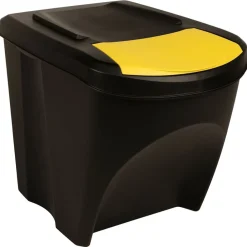 vidaXL Productos Del Hogar-Cubos de basura apilables 3 piezas gris 75 L