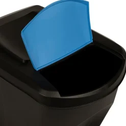 vidaXL Productos Del Hogar-Cubos de basura apilables 3 piezas gris 75 L