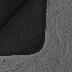 vidaXL Cubrecama acolchado doble cara 230x260 cm Gris y negro Discount