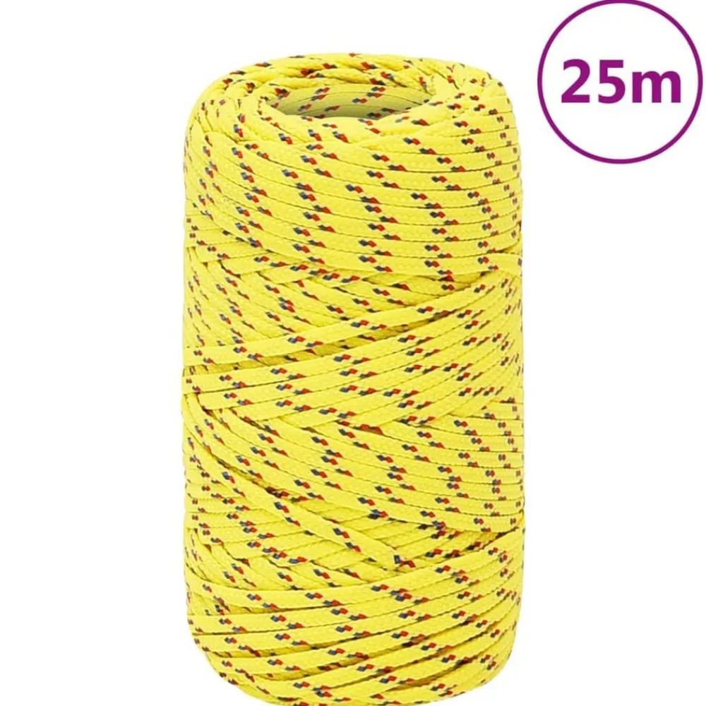 vidaXL Cuerda de barco polipropileno 2 mm 25 m Amarillo