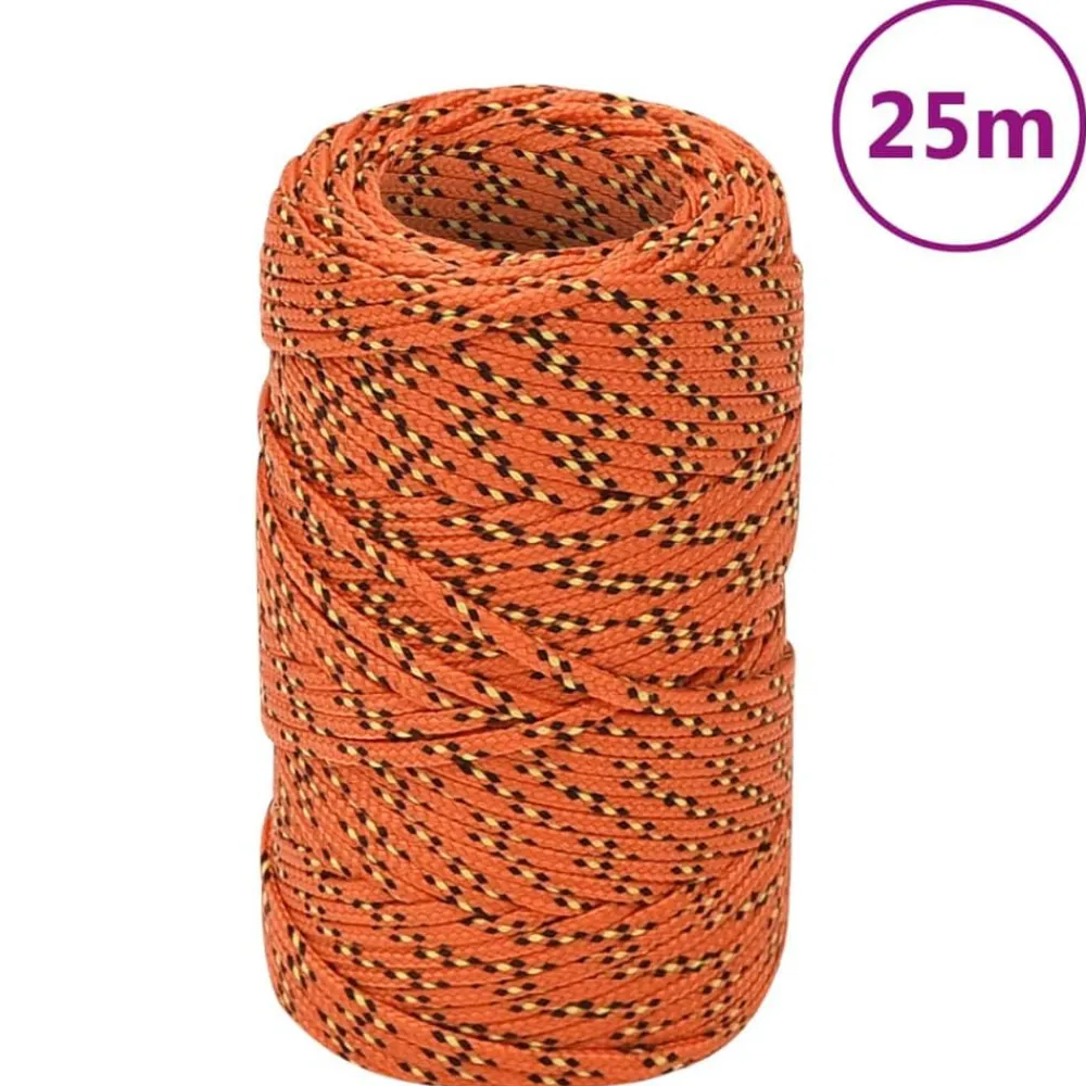 vidaXL Cuerda de barco polipropileno 2 mm 25 m Naranja Sale