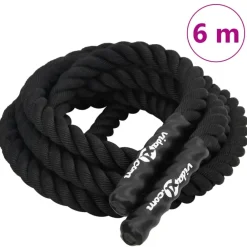 vidaXL Fitness Y Musculación-Cuerda de batalla negra 6 m 4,5 kg poliéster