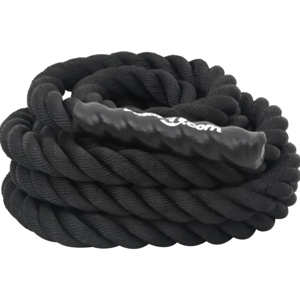 vidaXL Fitness Y Musculación-Cuerda de batalla negra 6 m 4,5 kg poliéster