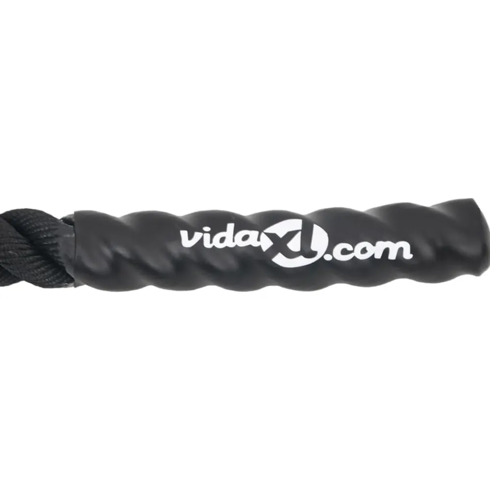 vidaXL Fitness Y Musculación-Cuerda de batalla negra 6 m 4,5 kg poliéster