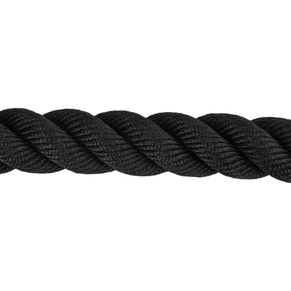 vidaXL Fitness Y Musculación-Cuerda de batalla negra 6 m 4,5 kg poliéster