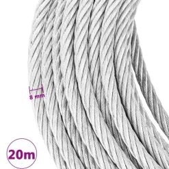 vidaXL Cuerda de cable 800 kg 20 m Sale