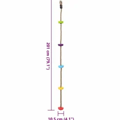 vidaXL Cuerda de Escalada Multicolor 10,5 x 10,5 x 201 cm Poliéster New