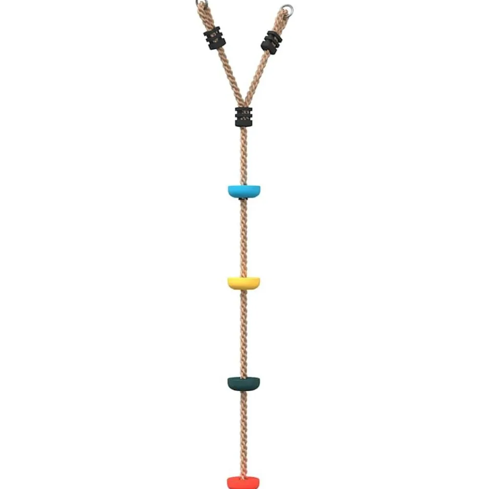 vidaXL Estructuras Para Juegos Al Aire Libre-Cuerda de escalada de discos para niños 4 peldaños multicolor