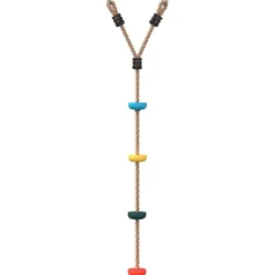 vidaXL Estructuras Para Juegos Al Aire Libre-Cuerda de escalada de discos para niños 4 peldaños multicolor