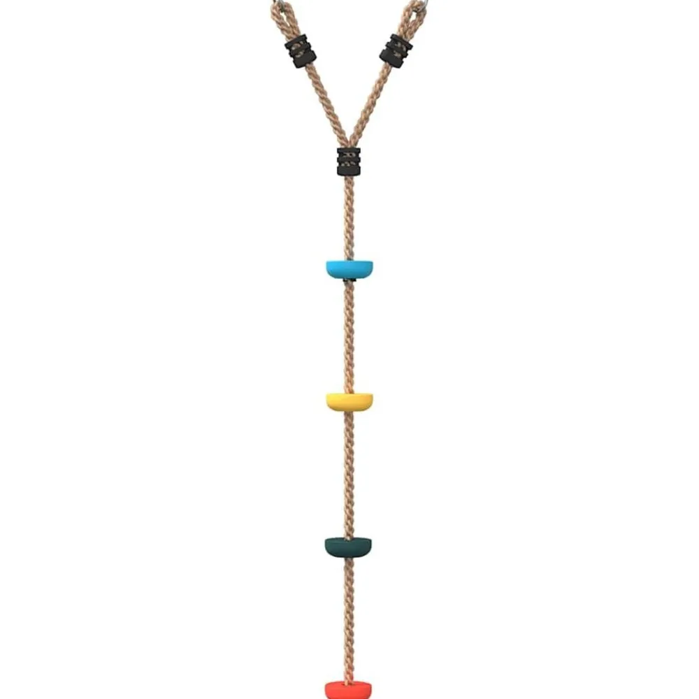 vidaXL Estructuras Para Juegos Al Aire Libre-Cuerda de escalada de discos para niños 4 peldaños multicolor