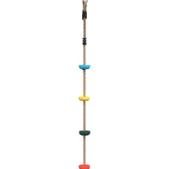 vidaXL Estructuras Para Juegos Al Aire Libre-Cuerda de escalada de discos para niños 4 peldaños multicolor