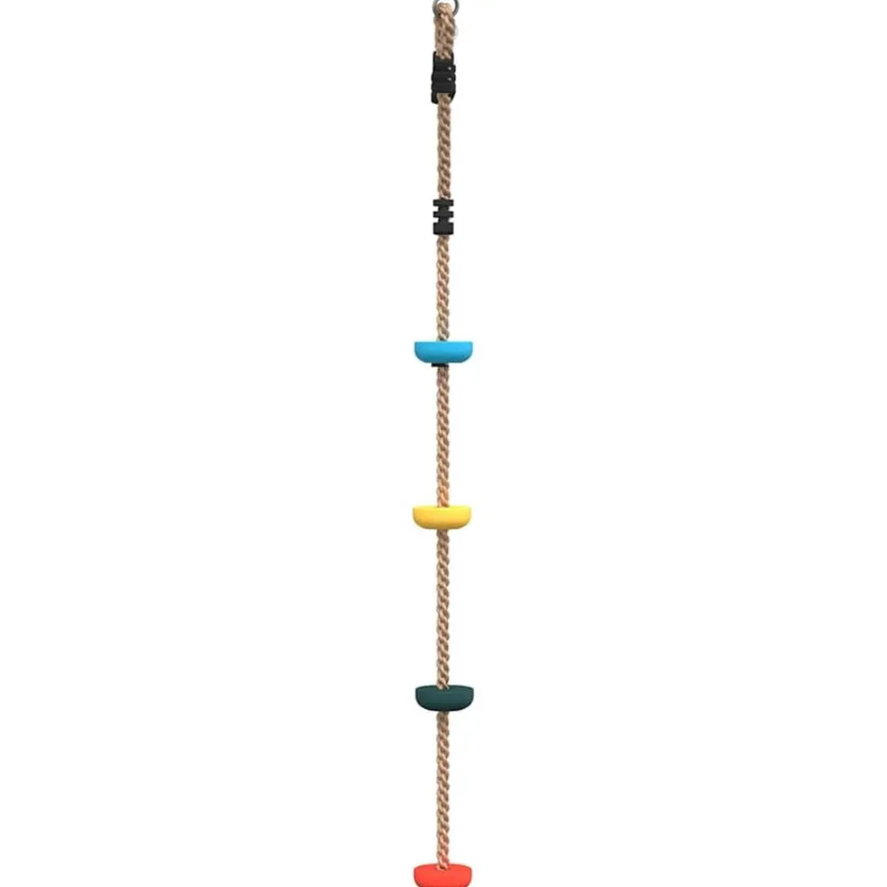 vidaXL Estructuras Para Juegos Al Aire Libre-Cuerda de escalada de discos para niños 4 peldaños multicolor
