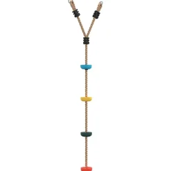 vidaXL Estructuras Para Juegos Al Aire Libre-Cuerda de escalada de discos para niños 4 peldaños multicolor