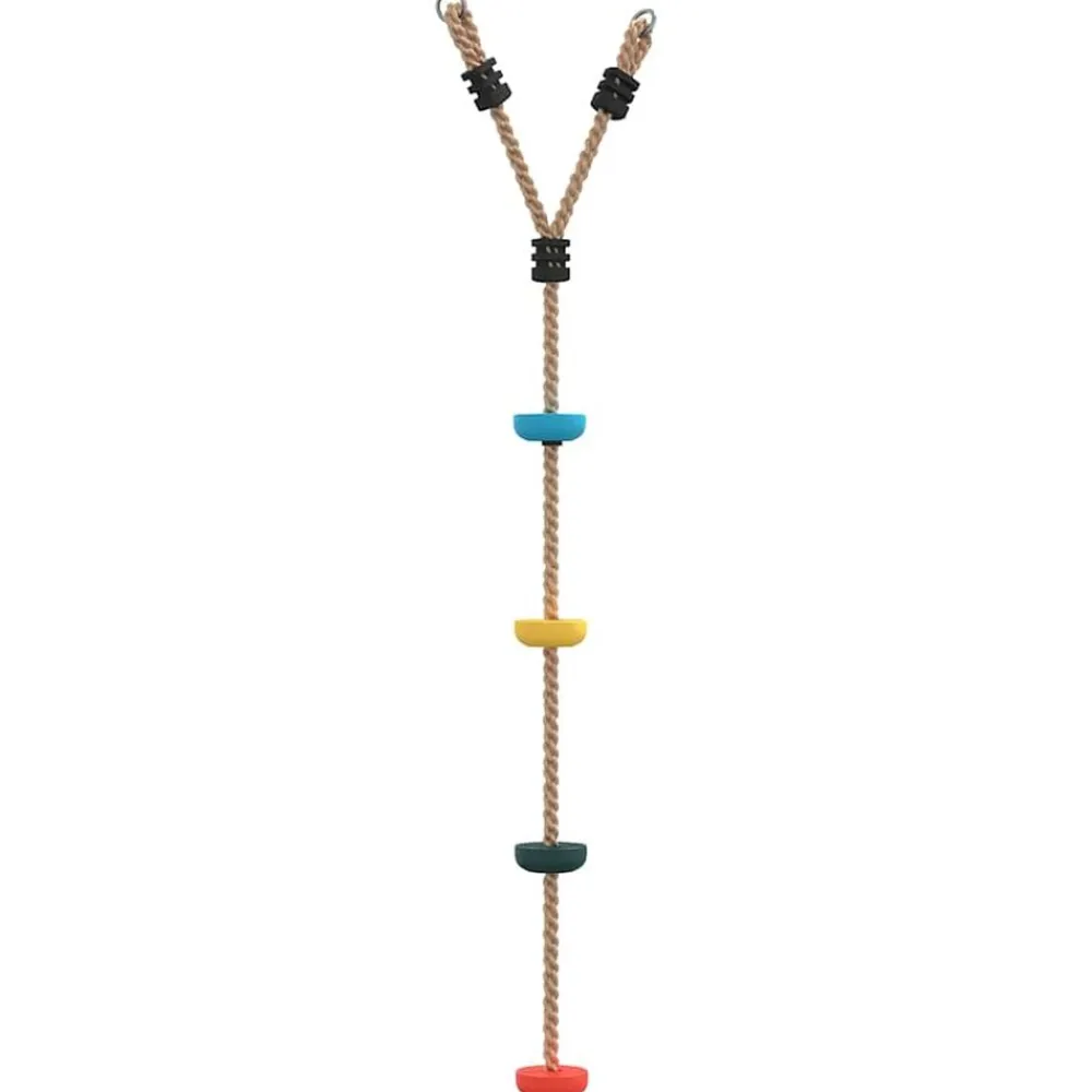 vidaXL Estructuras Para Juegos Al Aire Libre-Cuerda de escalada de discos para niños 4 peldaños multicolor