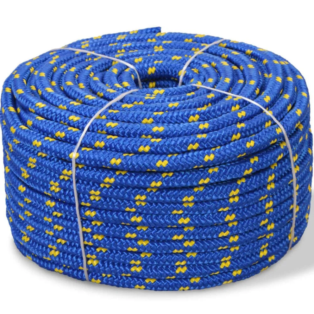 vidaXL Cuerda marina de polipropileno 6 mm 100 m Azul Clearance