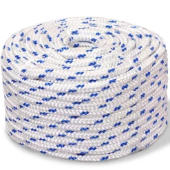 vidaXL Cuerda marina de polipropileno 6 mm 100 m blanca Blanco y azul Hot