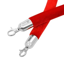 vidaXL Cuerda para poste de control de masas terciopelo rojo Plateado Best