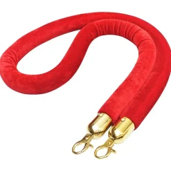 vidaXL Vallas De Jardín-Cuerda para poste de control de masas terciopelo rojo y