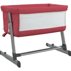 Niños vidaXL Mobiliario Para Bebés Y Niños Pequeños-Cuna con colchón tela de lino