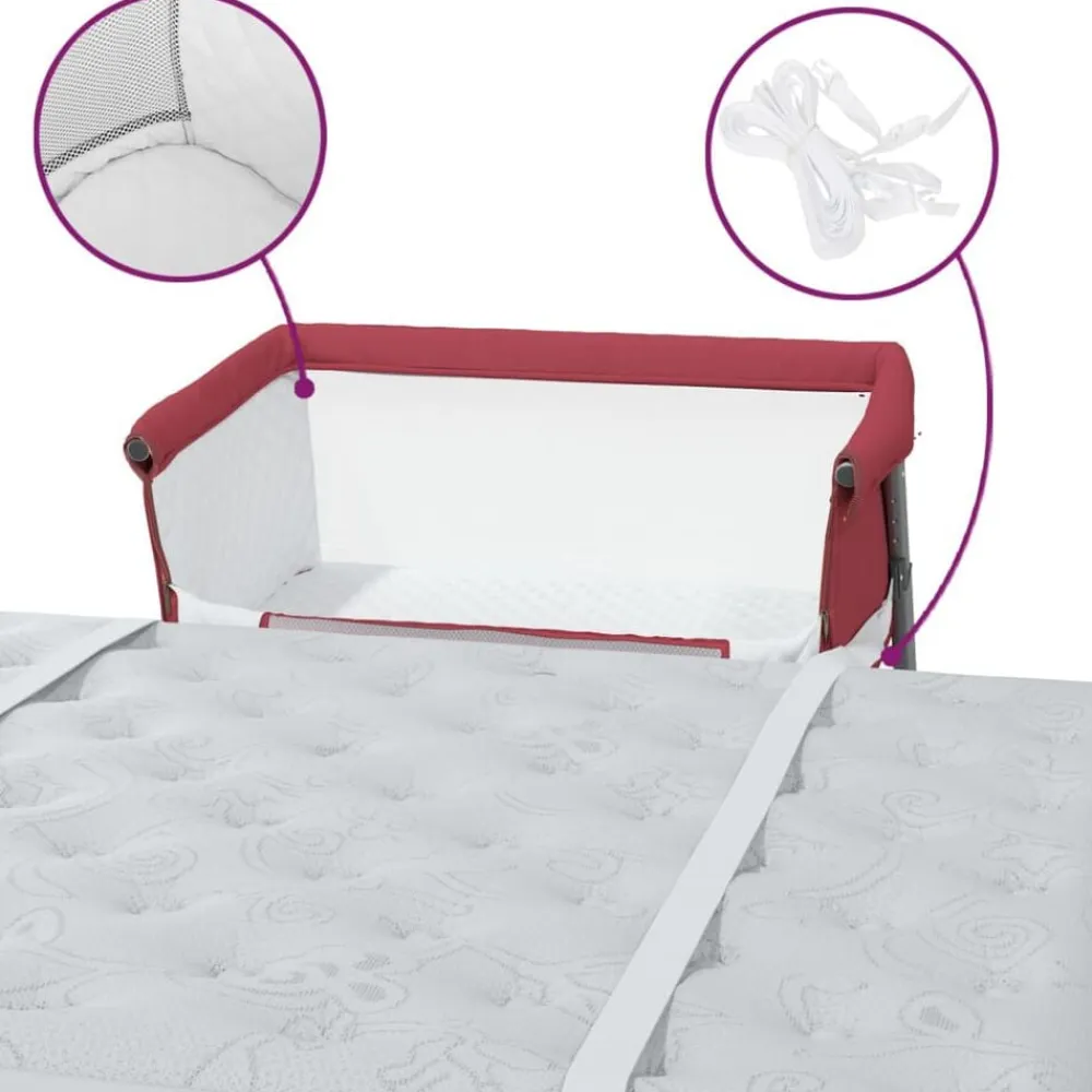 Niños vidaXL Mobiliario Para Bebés Y Niños Pequeños-Cuna con colchón tela de lino