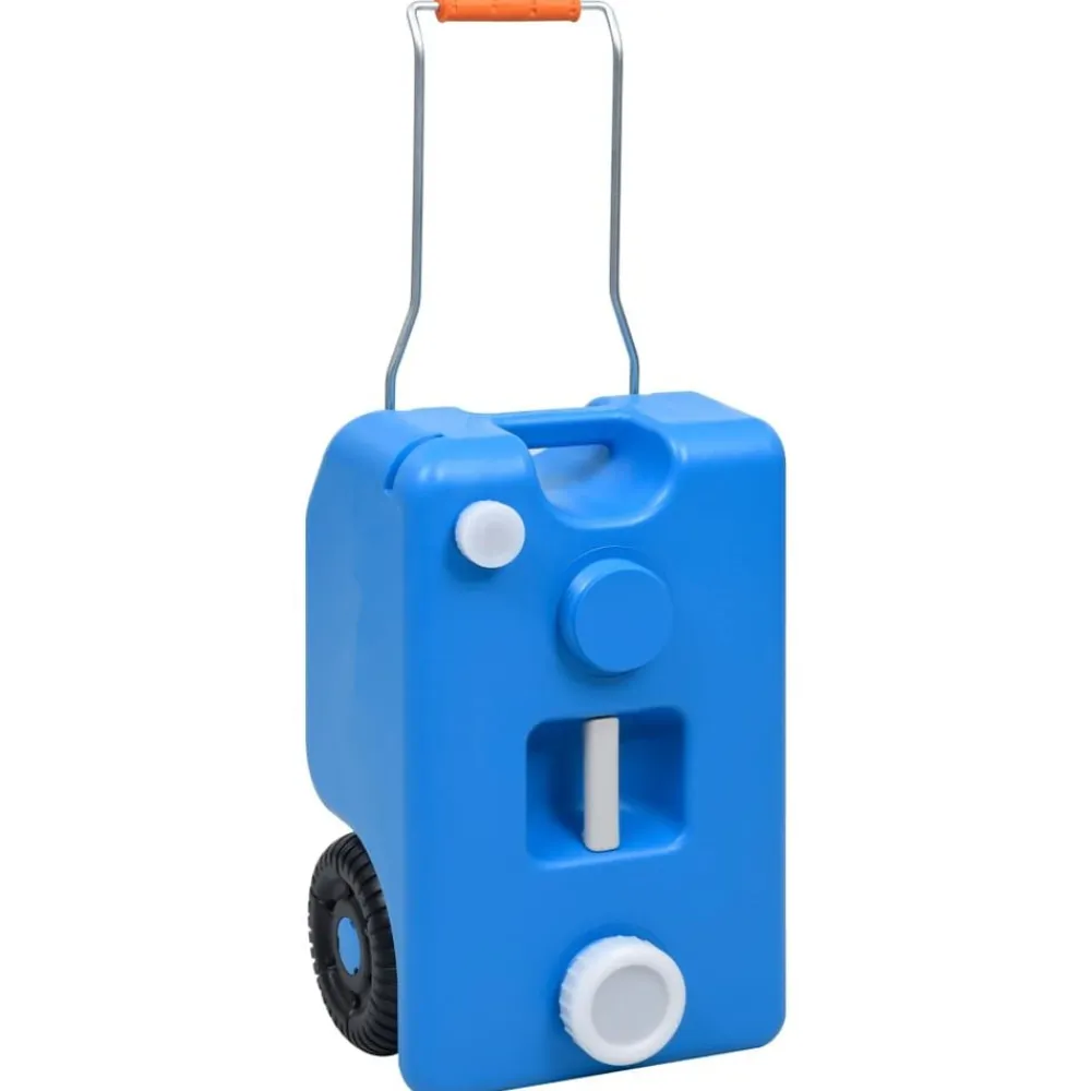 vidaXL Depósito de agua con ruedas para camping 25 L Azul Clearance