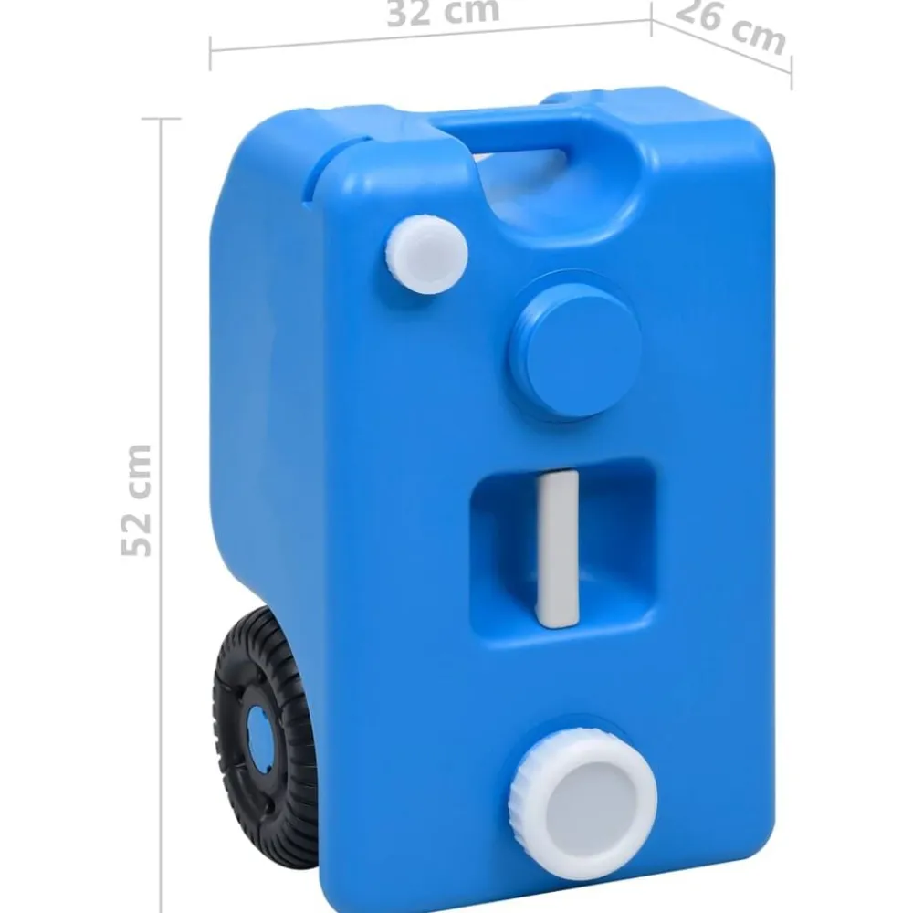 vidaXL Depósito de agua con ruedas para camping 25 L Azul Clearance