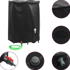 vidaXL Depósito de agua plegable con grifo PVC 750 l Negro Hot