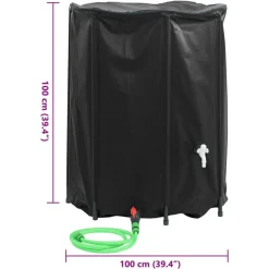 vidaXL Depósito de agua plegable con grifo PVC 750 l Negro Hot