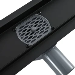 vidaXL Desagüe de ducha 2 en 1 con sifón de 360° 50 cm Negro