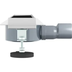 vidaXL Fontanería-Desagüe de ducha con tapa de vidrio y sifón 360° Negro 50 cm