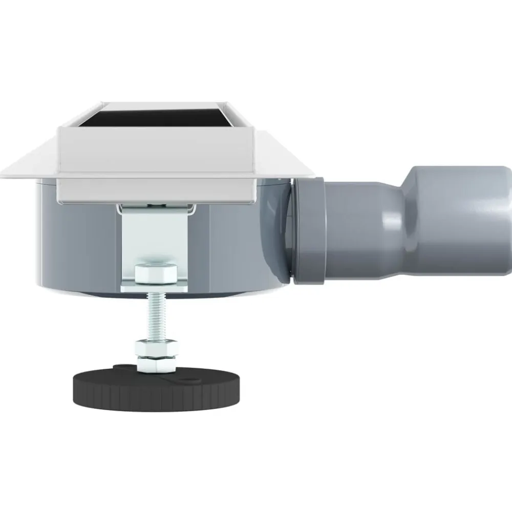 vidaXL Fontanería-Desagüe de ducha con tapa de vidrio y sifón 360° Negro 50 cm