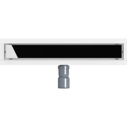 vidaXL Fontanería-Desagüe de ducha con tapa de vidrio y sifón 360° Negro 50 cm