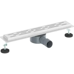 vidaXL Desagüe de ducha con tapa de vidrio y sifón 360° Plateado 50 cm Clearance