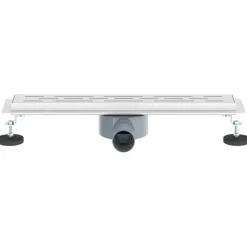 vidaXL Desagüe de ducha con tapa de vidrio y sifón 360° Plateado 50 cm Clearance