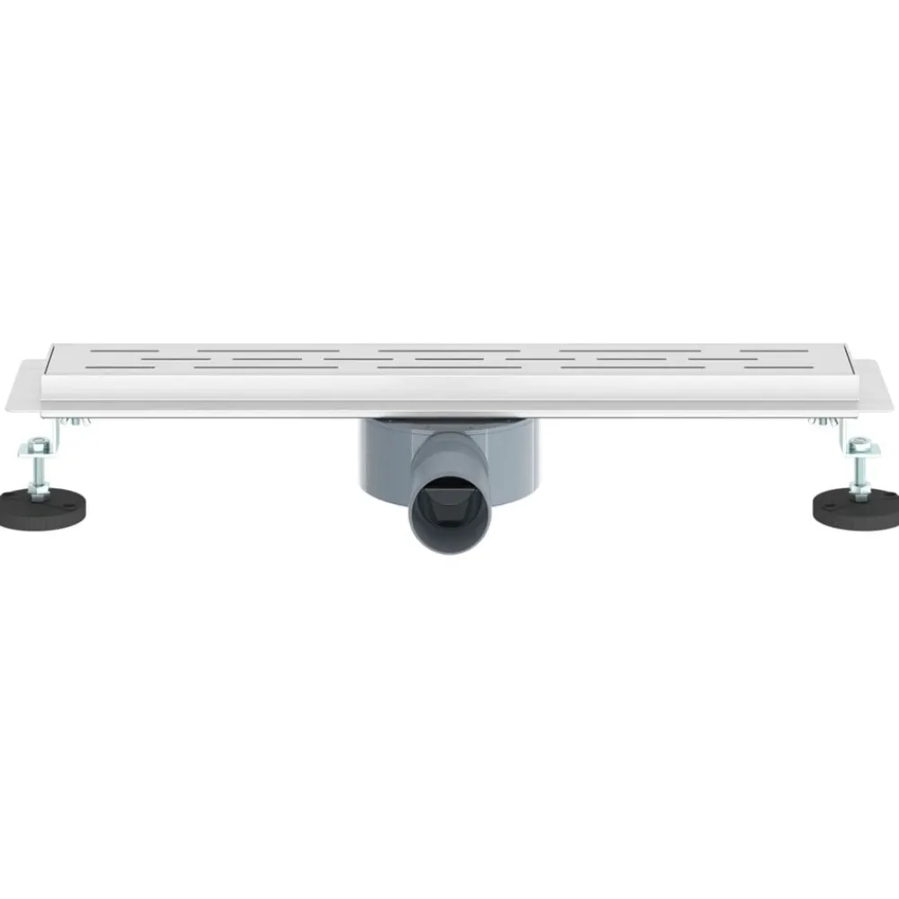 vidaXL Desagüe de ducha con tapa de vidrio y sifón 360° Plateado 50 cm Clearance