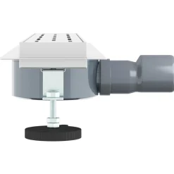 vidaXL Desagüe de ducha con tapa de vidrio y sifón 360° Plateado 50 cm Clearance