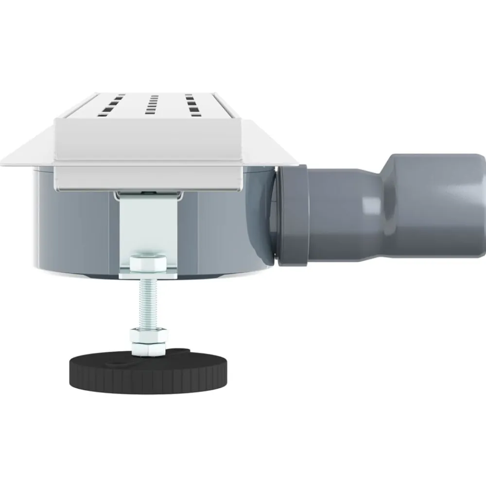 vidaXL Desagüe de ducha con tapa de vidrio y sifón 360° Plateado 50 cm Clearance