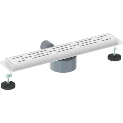 vidaXL Desagüe de ducha con tapa de vidrio y sifón 360° Plateado 50 cm Clearance