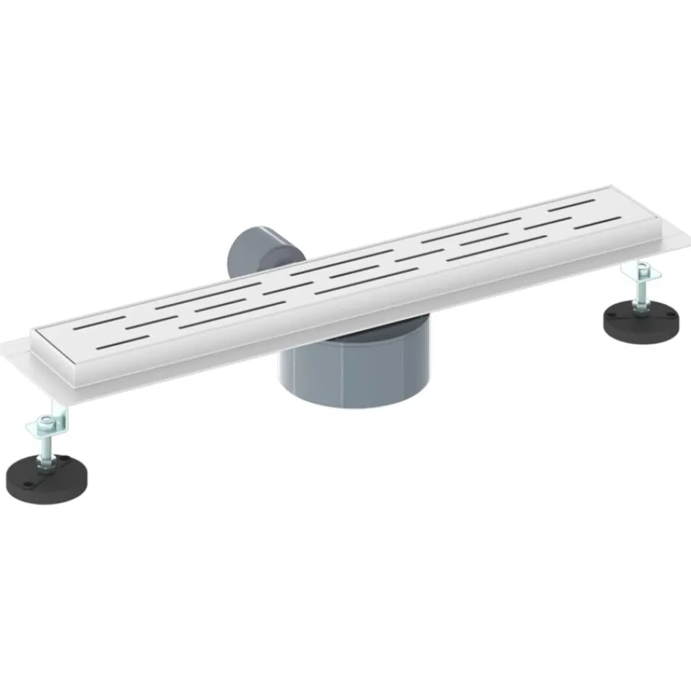 vidaXL Desagüe de ducha con tapa de vidrio y sifón 360° Plateado 50 cm Clearance