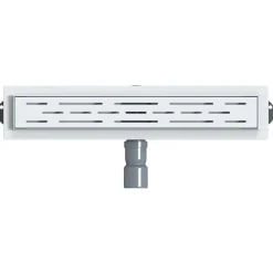 vidaXL Desagüe de ducha con tapa de vidrio y sifón 360° Plateado 50 cm Clearance
