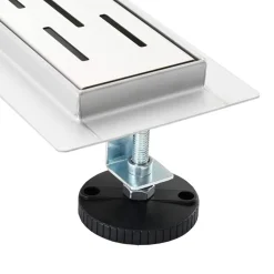 vidaXL Desagüe de ducha con tapa de vidrio y sifón 360° Plateado 50 cm Clearance