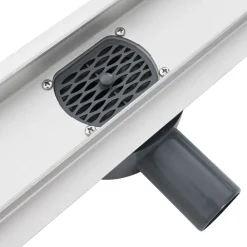vidaXL Desagüe de ducha con tapa de vidrio y sifón 360° Plateado 50 cm Clearance