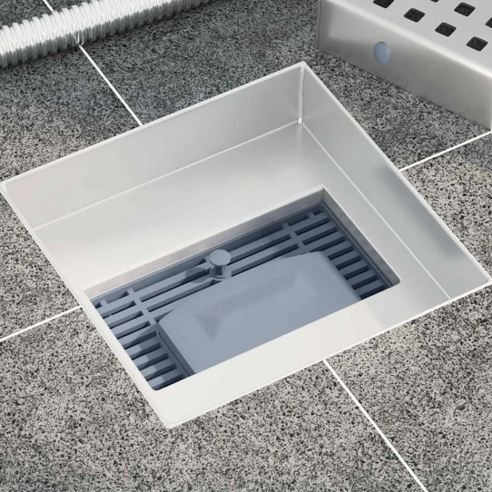 vidaXL Desagüe de ducha de puntos Plateado 15 x 15 cm Clearance