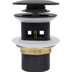vidaXL Desagüe de empuje función desbordamiento 6,4x6,4x9,1 cm Negro New