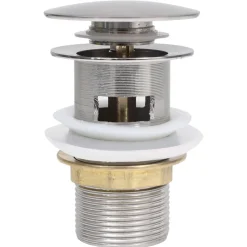 vidaXL Desagüe de empuje función desbordamiento 6,4x6,4x9,1cm Plateado Hot